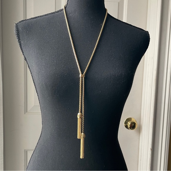 J. Crew Jewelry - J Crew Gold Tassel Necklace Adjustable
